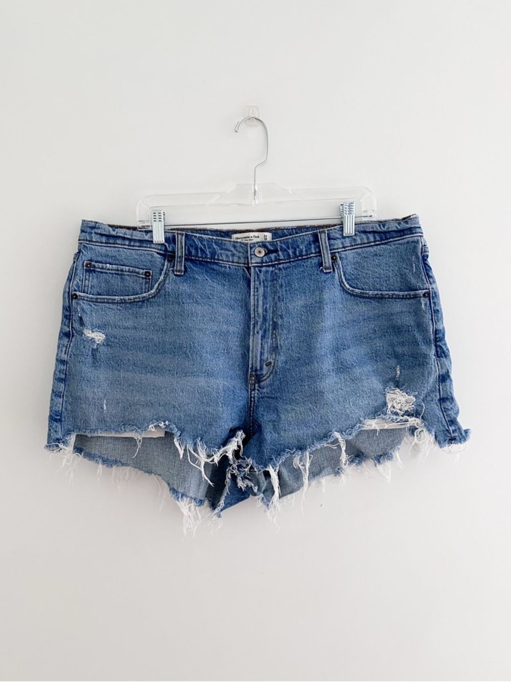Abercrombie & Fitch Distressed Blue Denim Jean Shorts